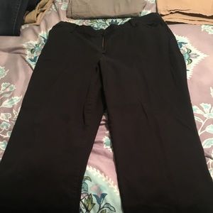 Lee Dark Navy Relaxed Trousers. Small Flare.